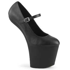 Pole Dance Pumps: CRAZE-880 Black Faux Leather/Black Matte
