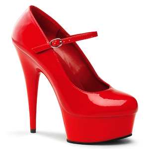 Pole Dance Pumps: DELIGHT-687 Red/Red