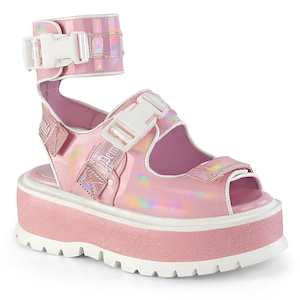 Alternative Sandals And Flip Flops: SLACKER-15B Baby Pink Hologram Patent