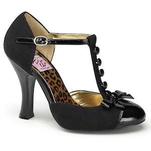Extended Sizes: SMITTEN-10 Black Microsuede-Black Patent