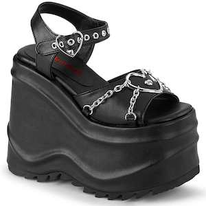 Alternative Sandals And Flip Flops: WAVE-09 Black Vegan Leather