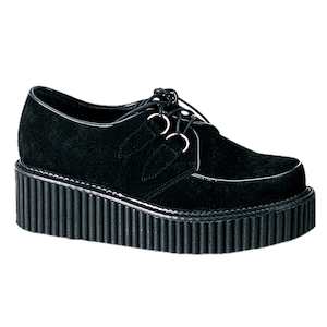 Alternative Flats Flatforms Sneakers: CREEPER-101 Black Suede