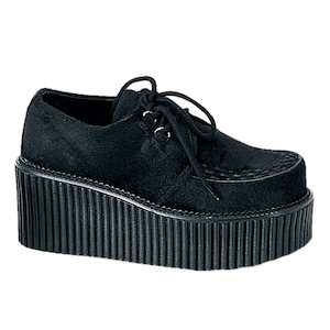 Alternative Flats Flatforms Sneakers: CREEPER-202 Black Fur