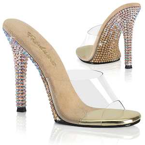 GALA-01DMM Clear/Gold Multi Rhinestones