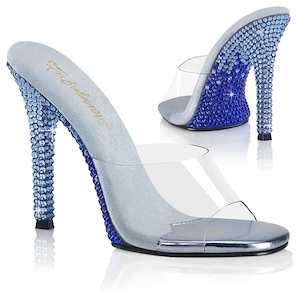 GALA-01DMM Clear/Baby Blue Multi Rhinestones