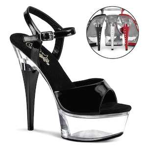 Wbff Competition Shoes: CAPTIVA-609 Black Patent/Clear
