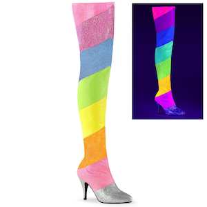 Drag Queen Boots: DREAM-3012RBG Multi-Rainbow Multi Glitter