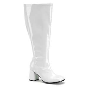 Gansters Retro Costume Shoes: GOGO-300X White Stretch Patent