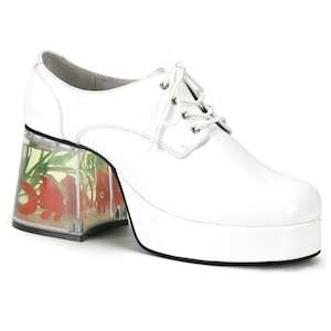 Gansters Retro Costume Shoes: PIMP-02 White Patent