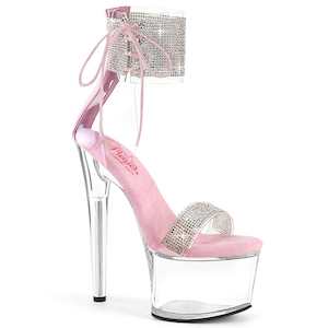Wide Fit Shoes And Wide Calf Boots: PASSION-727RS Clear-Baby Pink/Clear