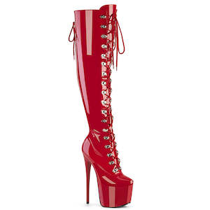 15 Off 250: JUBILANT-3012 Red Stretch Pat Platform Shoes