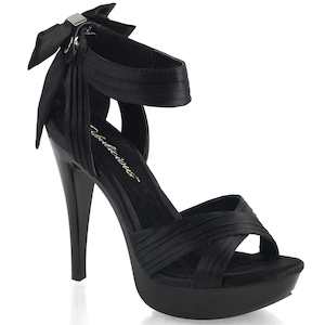 Strappy Heels: COCKTAIL-568 Black Satin/Black