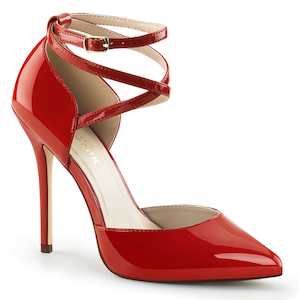 Strappy Heels: AMUSE-25 Red Patent