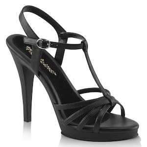 Strappy Heels: FLAIR-420 Black Pu/Black Matte
