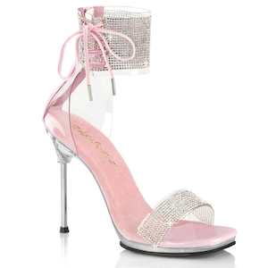 Single Sole Heels: CHIC-47 Clear-Baby Pink/Clear