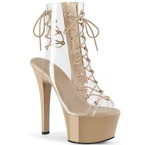 Pole Dance Ankle Boots: ASPIRE-600-30 Clear/Nude