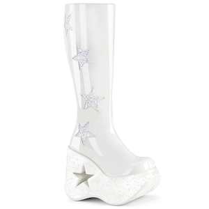 DYNAMITE-218 White Patent -White Multi Glitter