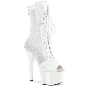 ADORE-1048RSNT Wht Pat-Mesh-Rhinestone/Wht