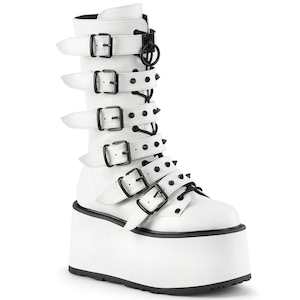 DAMNED-225 White Vegan Leather