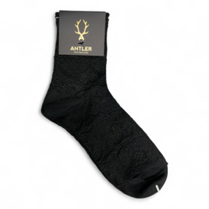 Winter: Antler Vera Black Patterned Sock