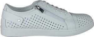 Cabello: EG17-Top selling super soft Turkish leather perforated sneaker with side zip