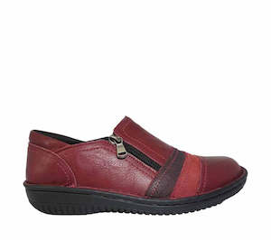 Cabello: 5849-27-Wide fitting Crinkle leather shoe with side zip, super comfortable