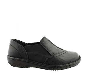 Cabello: 761-27-Top Selling wide fitting Crinkle leather shoe with elastic gussets