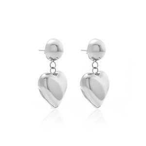 Accessories: Cupid Drop Earrings By Silk & Steel - Silver