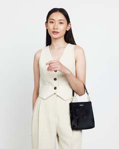 Saben: Saben Coco Mini Bag - Black Haircalf