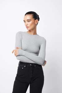 Mossman: Mossman The Brooklyn Top - Grey Marle