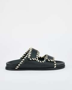 99 Under Sale: Sol Sana Fontelina Footbed - Black/Off White Trim