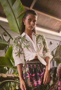 Once Was: OnceWas Callisto Cotton Embroidered Shirt - Ivory