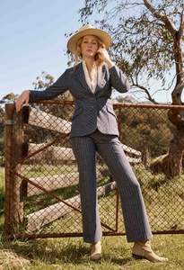 Once Was: OnceWas Oaklyn Chevron Stripe Panelled Blazer