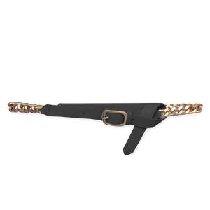 Kathryn Wilson: Kathryn Wilson Chain Belt - Black Calf