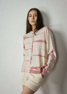 Aleger: Aleger N.2122D Fine Knit Dye Summer V-Neck