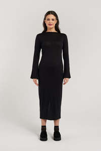 Nyne: Nyne Opal Dress - Black Merino