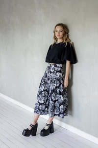 Mazu The Only Thing Skirt - Black Floral