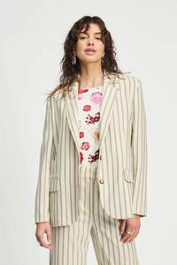 Pom: Pom Amsterdam Blazer - Striped Cream
