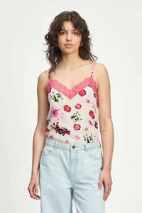 Pom: Pom Amsterdam Top Cami - Bouquet Cream