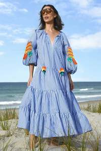 Trelise Cooper Collections: Cooper Speaking Volumes Dress - Blue Stripe