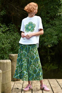 Trelise Cooper Collections: Coop Skipped a Pleat Skirt - Green + Blue