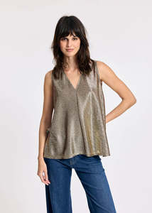 Lauren Vidal: Lauren Vidal Mikily Top - Gold