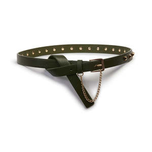 Kathryn Wilson: Kathryn Wilson Romy Belt - Khaki Pebble