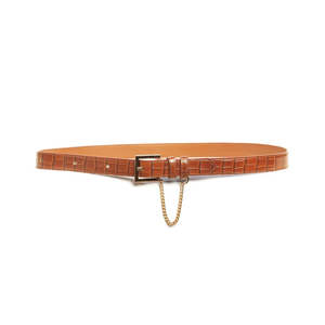 Kathryn Wilson: Kathryn Wilson Classic Belt - Tan Croc