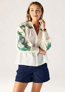 Mos The Label Porto Embroidery Blouse