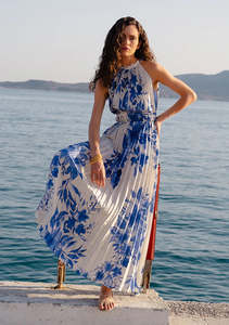 Mos The Label Isola Plisse Maxi Dress