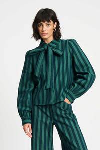 Pom: Pom Denim Striped Blouse