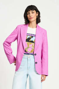 Pom: Pom Rose Doux Striped Blazer