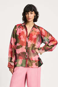 Pom: Pom Abstract Flower Shimmer Blouse