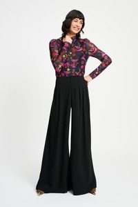 Pom Wide Leg Pants Noir - Black